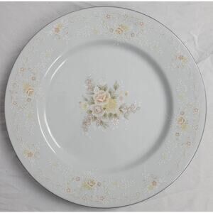 Crescent Fine China Jie Pai Dessert Plate Painted Golden Flowers and Accents
